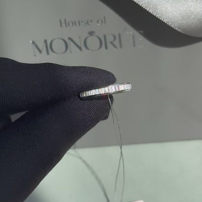 Sidabrinis žiedas su moisanitais „Triple Diamond Via“