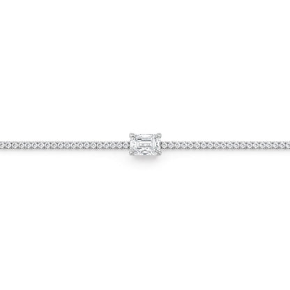 Sidabrinė teniso apyrankė su moisanitais „Emerald Cut“ – pagrindinis produkto vaizdas