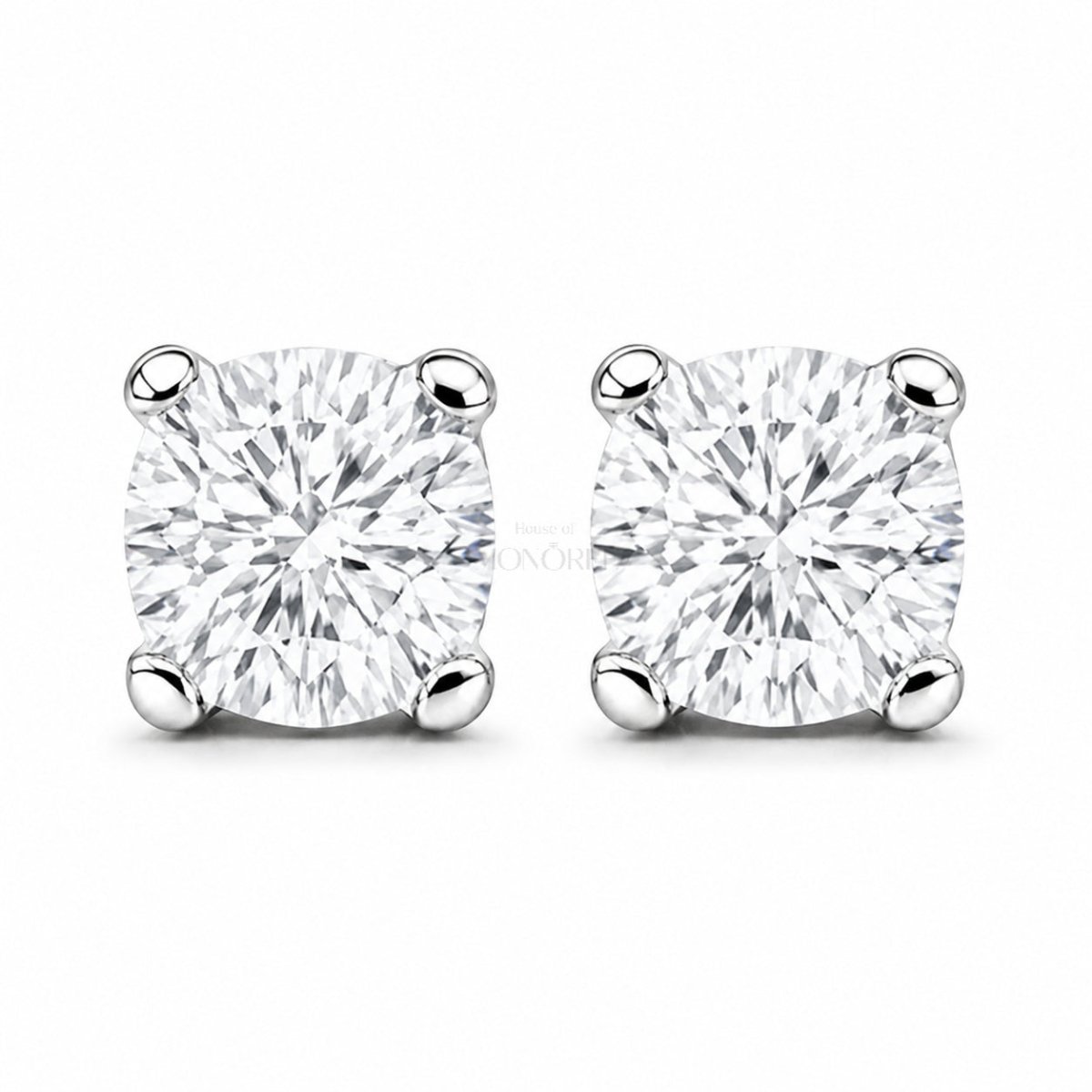 Sidabriniai auskarai su moisanitais „Cushion“ - MONOREE