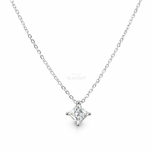 Sidabrinė grandinėlė su moisanitu „Solitaire“ – pagrindinis produkto vaizdas