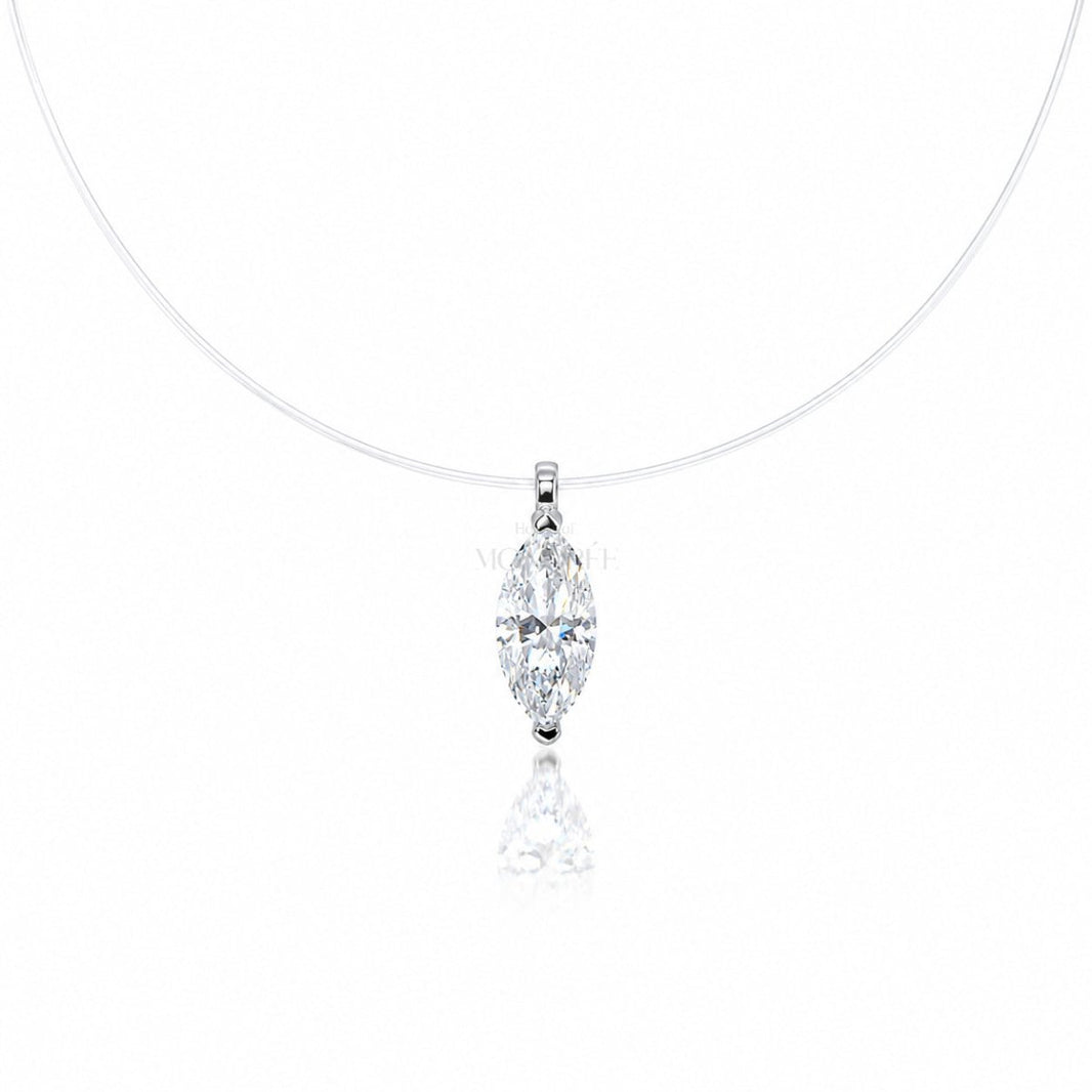 Przezroczysty łańcuszek z moissanitem „Floating Marquise” – główne zdjęcie produktu